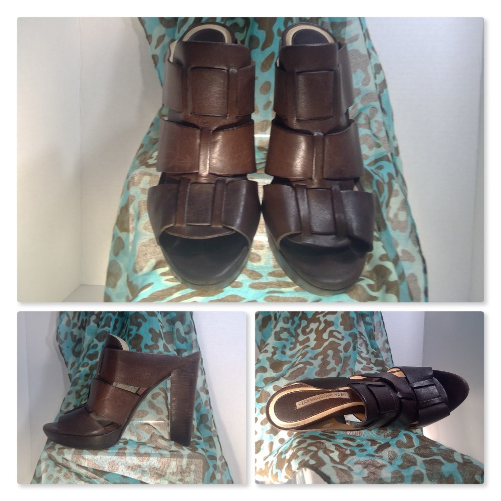 Vera Wang Lavender Brown Wedge Heels